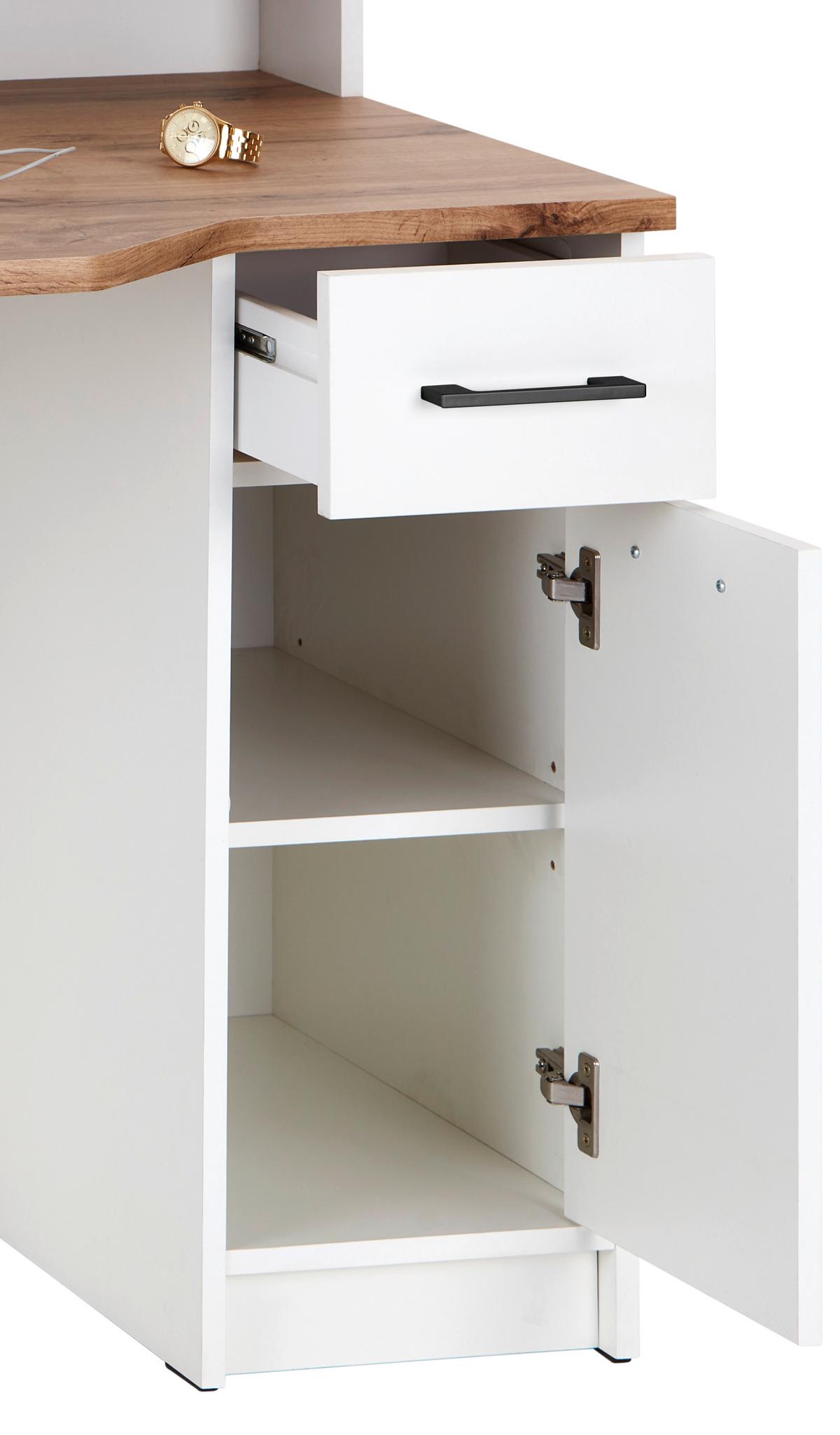 Psací stůl TOBI TOBI MX 166 - bílá/barvy dubu, Moderní, kompozitní dřevo/plast (150/91/68cm)