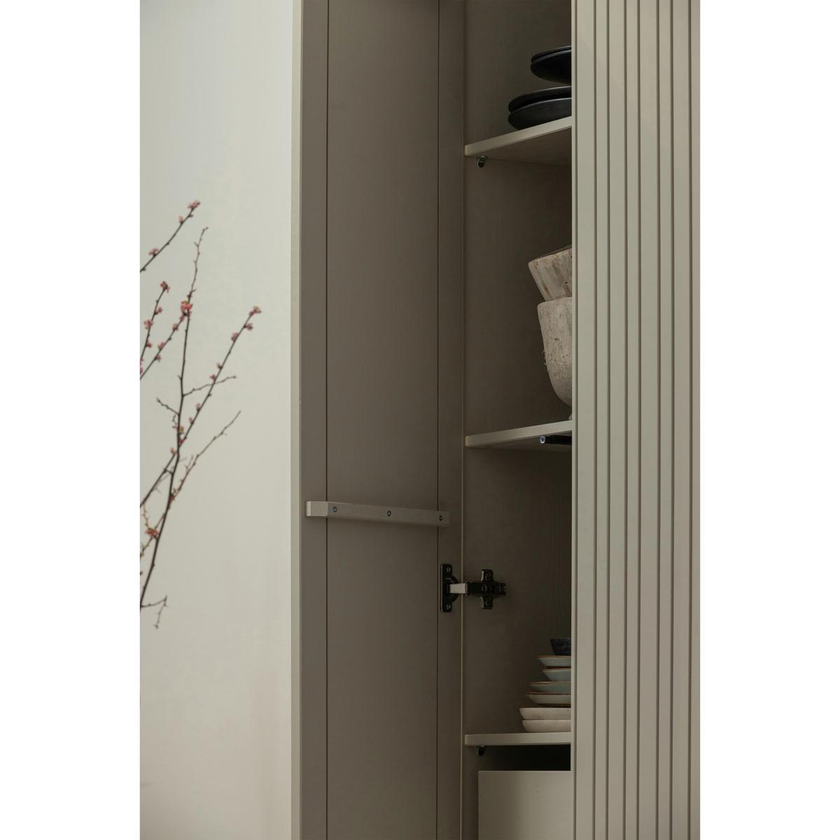 Garderobenschrank Gravure Grau B: 60 cm - Schwarz/Grau, Design, Holz (60/210/42cm) - Livetastic