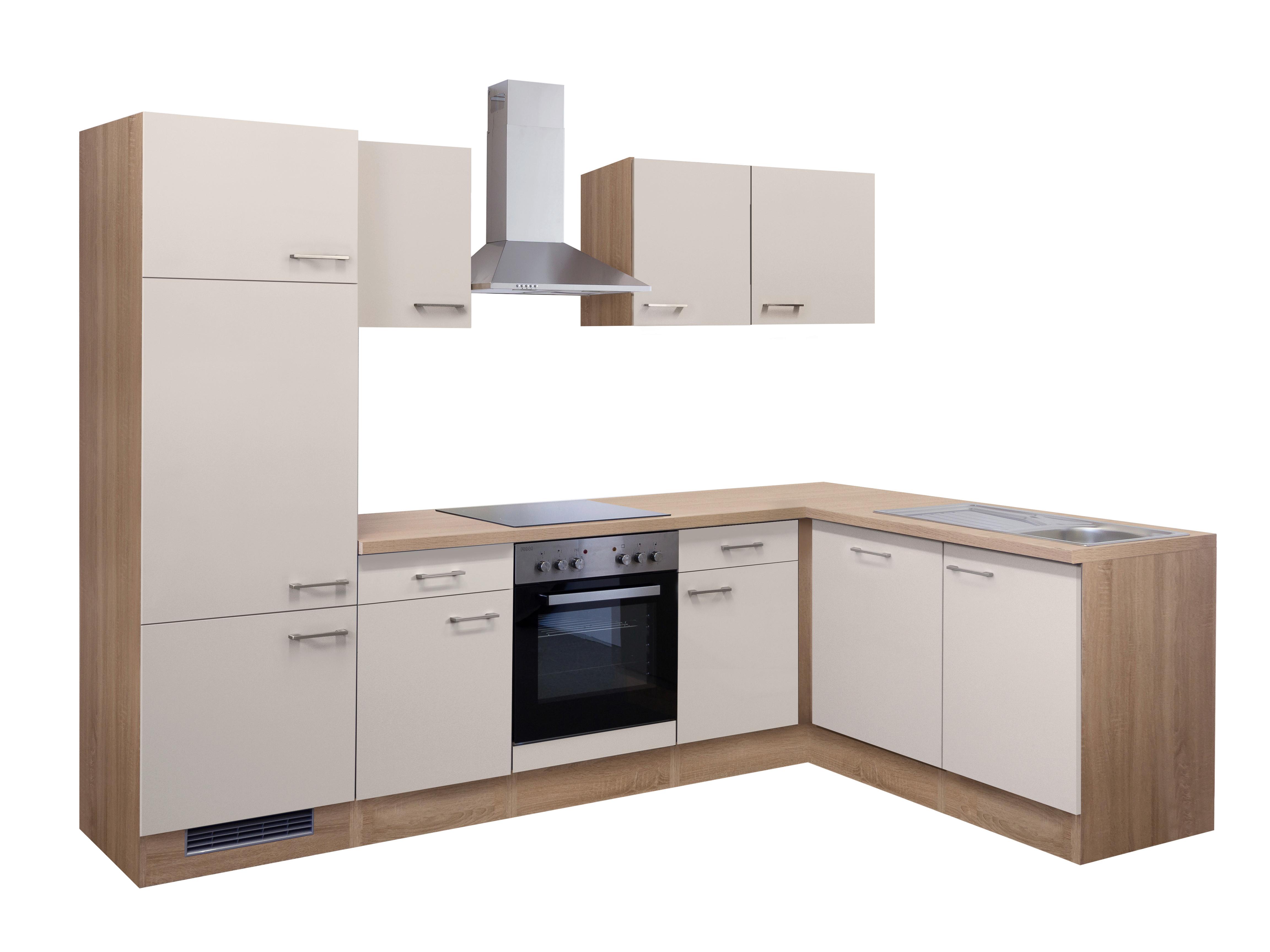 Eckküche Nepal mit Geräten 280x170 cm Kaschmir/Eiche - Kaschmir/Sonoma Eiche, MODERN, Holzwerkstoff (280/170cm) - FlexWell