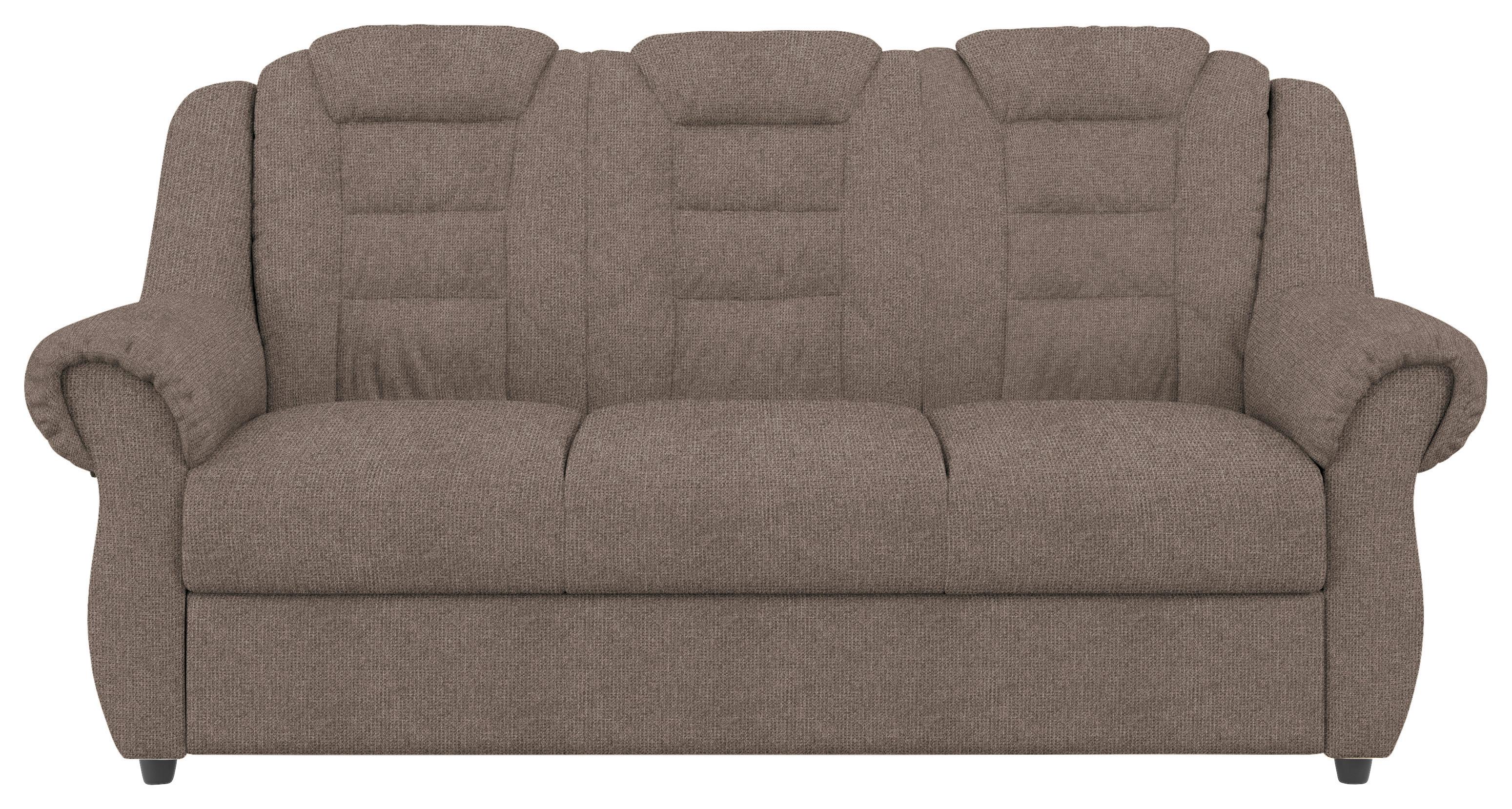 3-Sitzer-Sofa Boston Taupe Chenille - Taupe/Schwarz, KONVENTIONELL, Textil (196/102/101cm) - Livetastic
