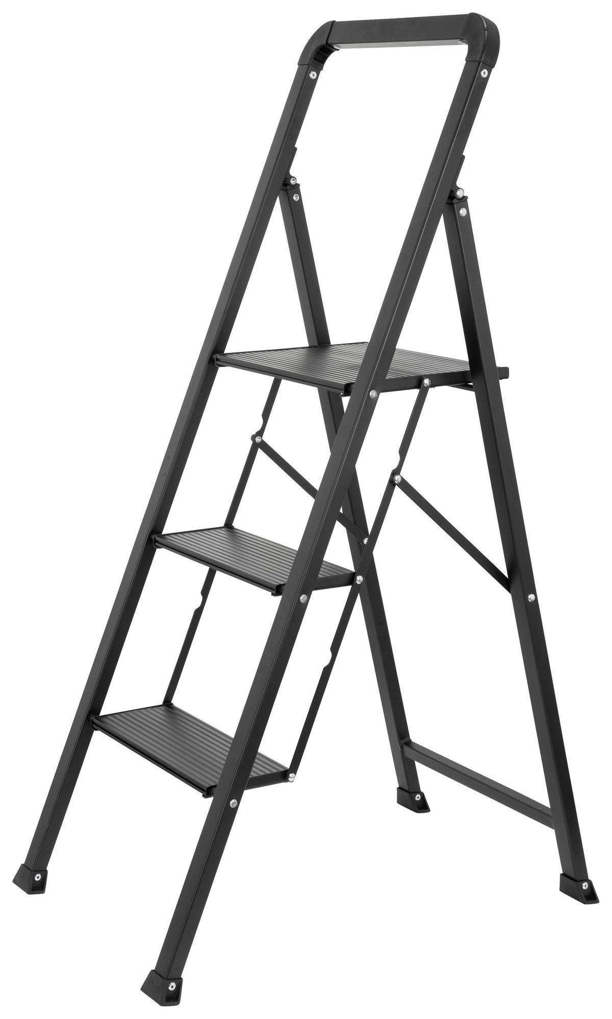 Leiter Solid W6 - Schwarz, Basics, Metall (42/128/5cm) - MID.YOU