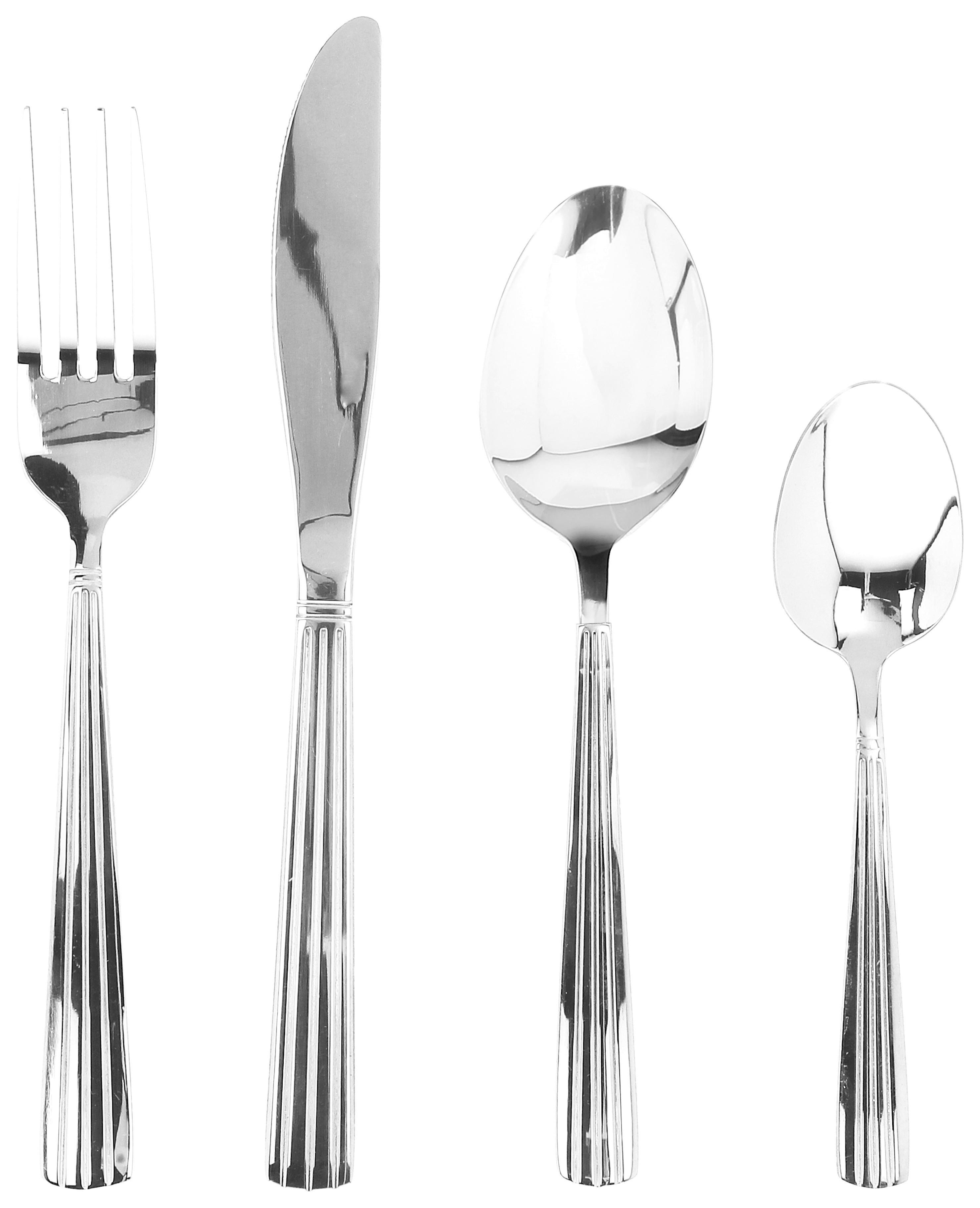 Besteckset Antony 24--Teilig. Edelstahl - Edelstahlfarben, Basics, Metall - Tognana