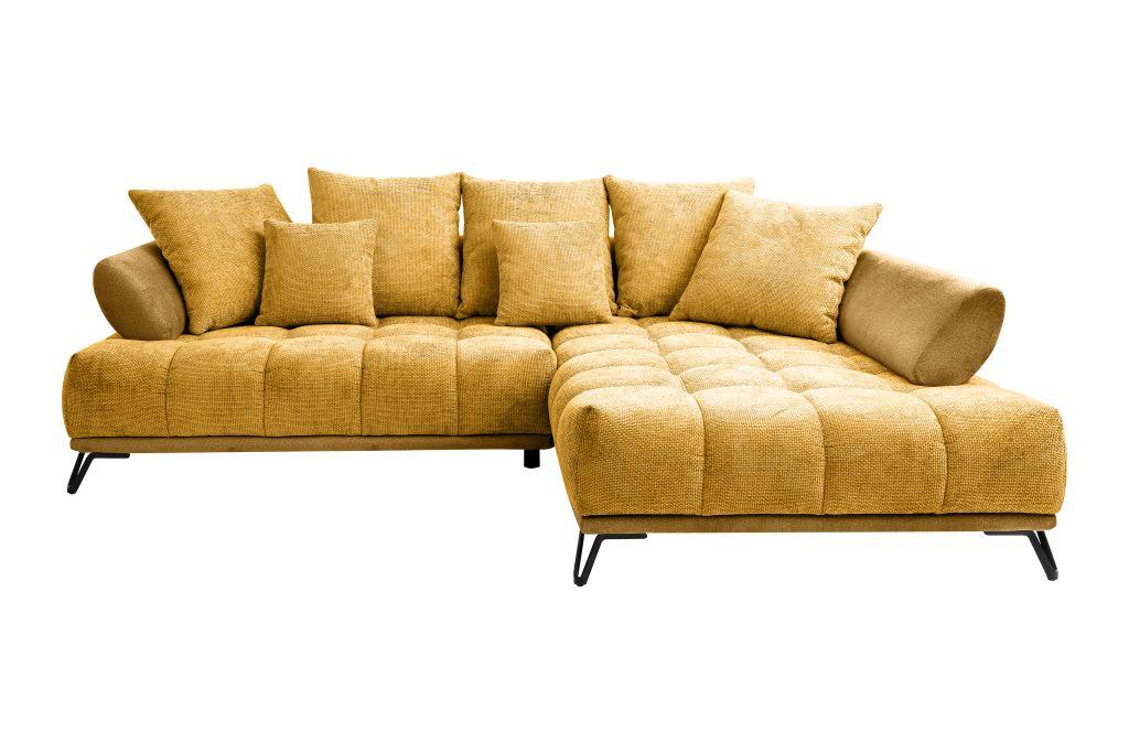 LARGO, pravá, curry žlutá, potřeba šířky dveří 90 cm - curry žlutá/černá, Moderní, kov/textil (262/184cm)