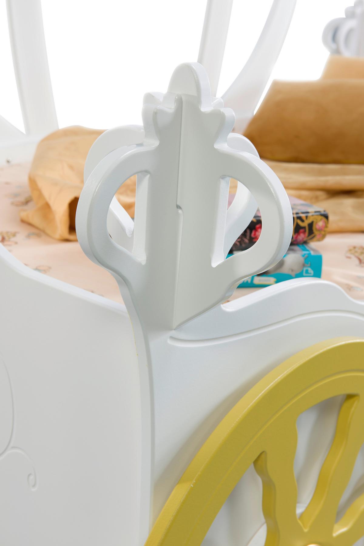 Kinder-/Juniorbett Prinzessin Kutsche Weiß - Weiß, LIFESTYLE, Holz/Holzwerkstoff (90/180cm) - Livetastic