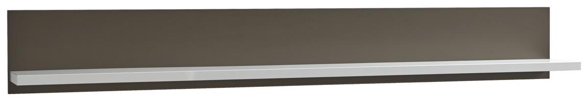 Wandboard Trento B: 184 cm Grau/Weiß - Weiß Hochglanz/Grau, Design, Holzwerkstoff (184/25/22cm) - Livetastic