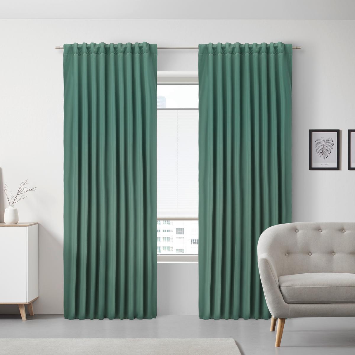 Hotový závěs Hamo olivovo zelená 135x245cm - olivově zelená, Moderní, textil (135/245cm)