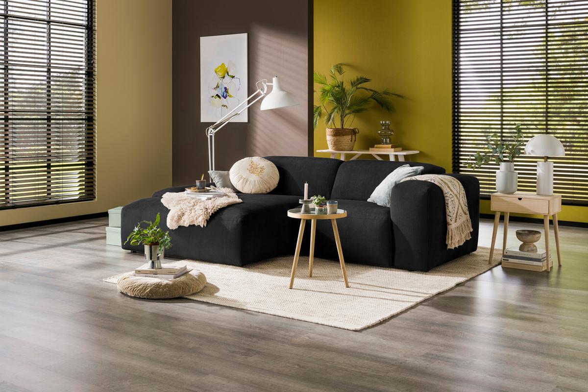Ecksofa Hannah Anthrazit 170x252 Cm - Anthrazit/Schwarz, Design, Textil (170/252cm) - MID.YOU