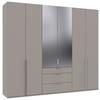 Drehtürenschrank New York Grau/Sahara B: 270 cm - Grau/Sahara, MODERN, Glas/Holzwerkstoff (270/236/58cm) - MID.YOU