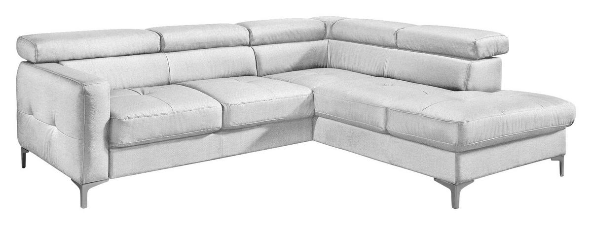 Ecksofa Sammy Hellgrau - Chromfarben/Hellgrau, Design, Textil (242/207cm) - Livetastic