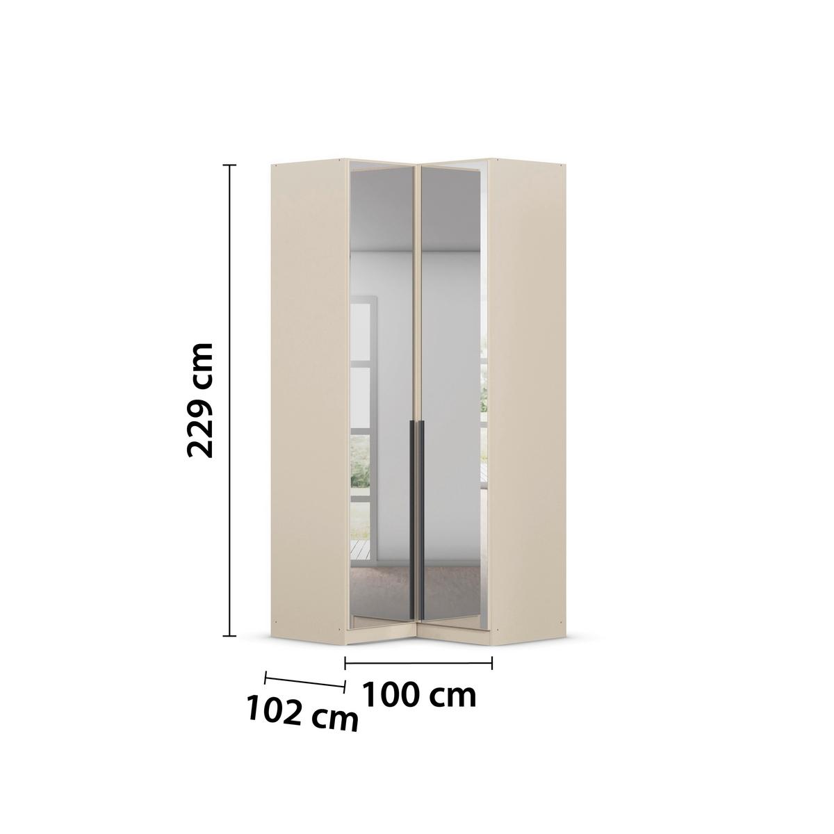 Šatníková skriňa ALABAMA-SUPER - priehľadné/šampanská, Modern, kompozitné drevo (100cm)