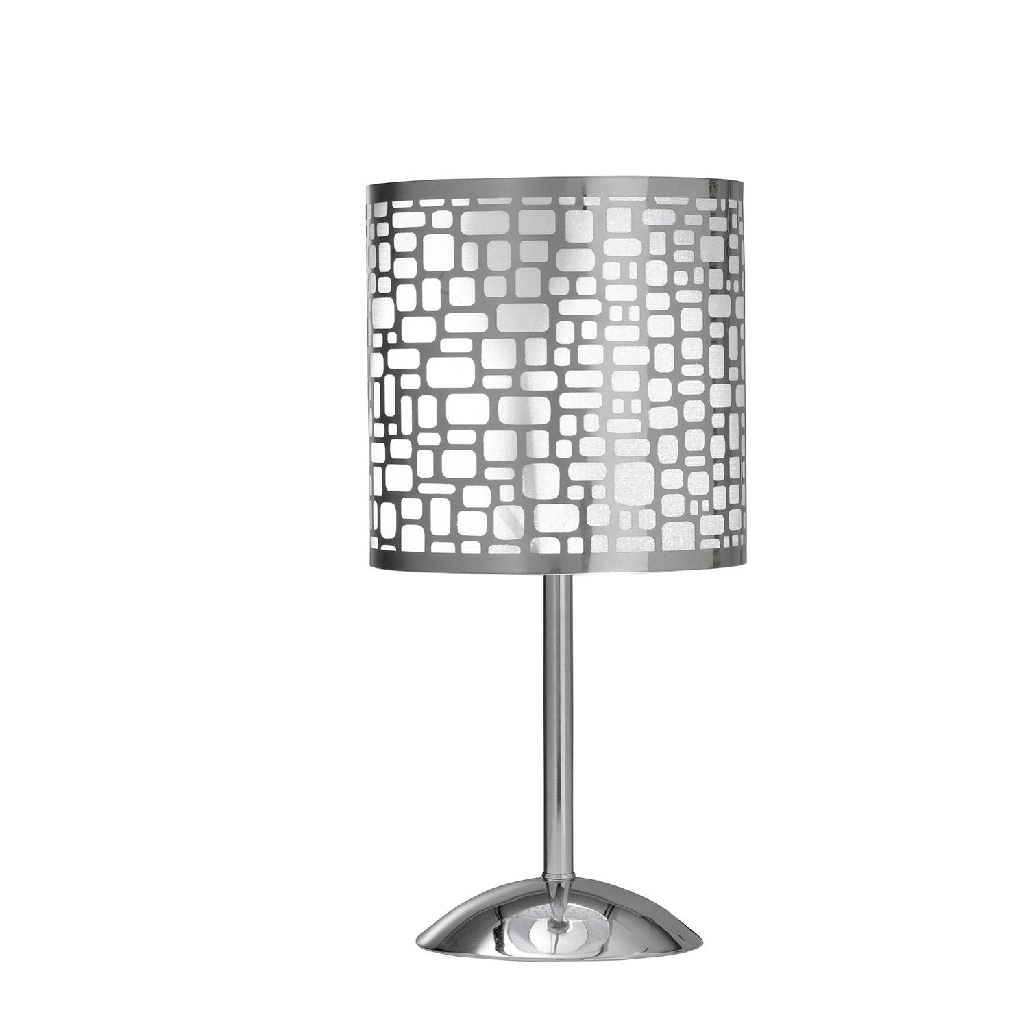 Tischleuchte Chromfarben Dunkelgrau L: 20cm - Chromfarben/Dunkelgrau, Basics, Kunststoff/Metall (20/20/40cm)