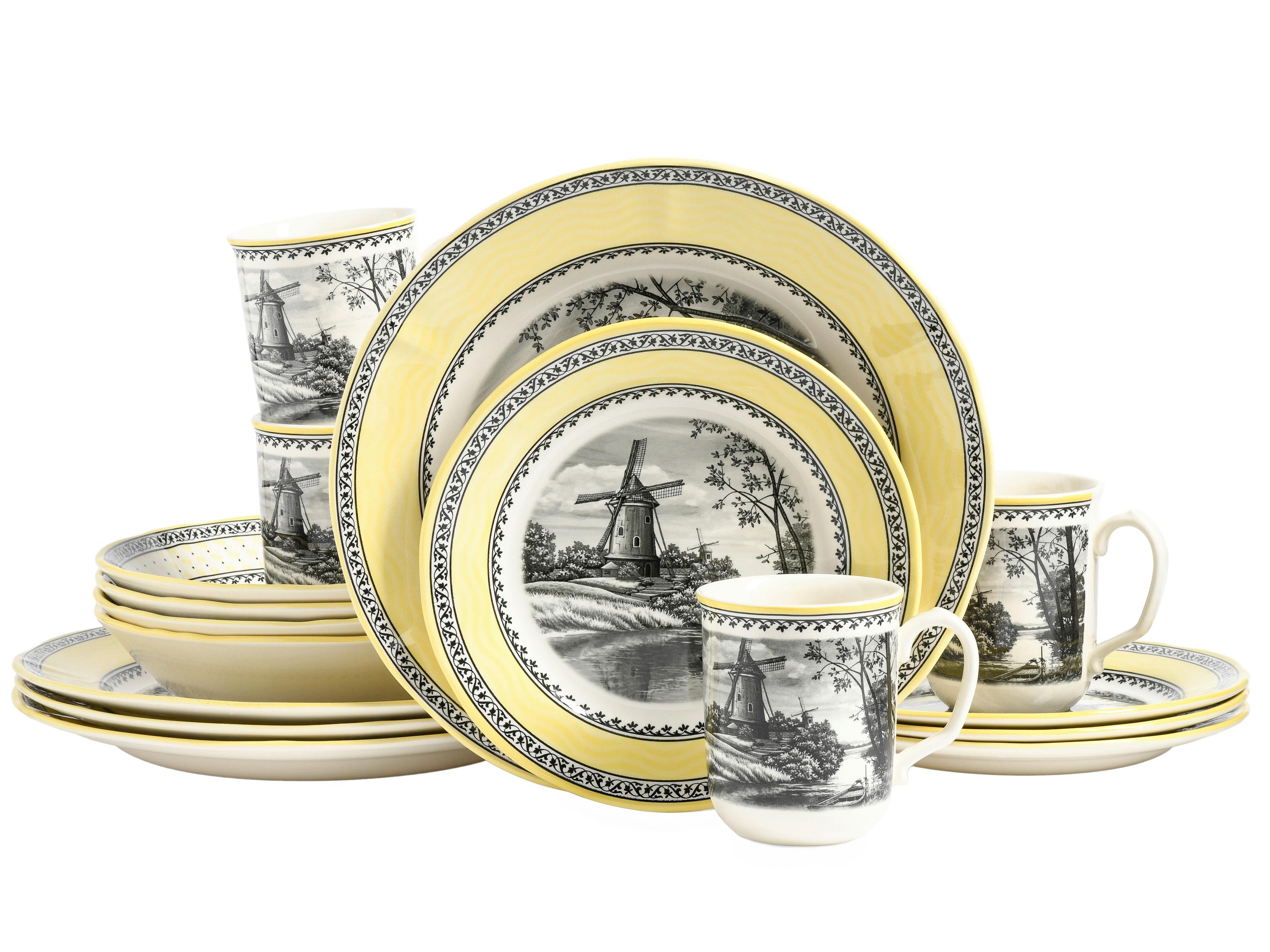 Kombiservice Windmühle Multicolor 16-teilig - Multicolor, Basics, Keramik - Creatable