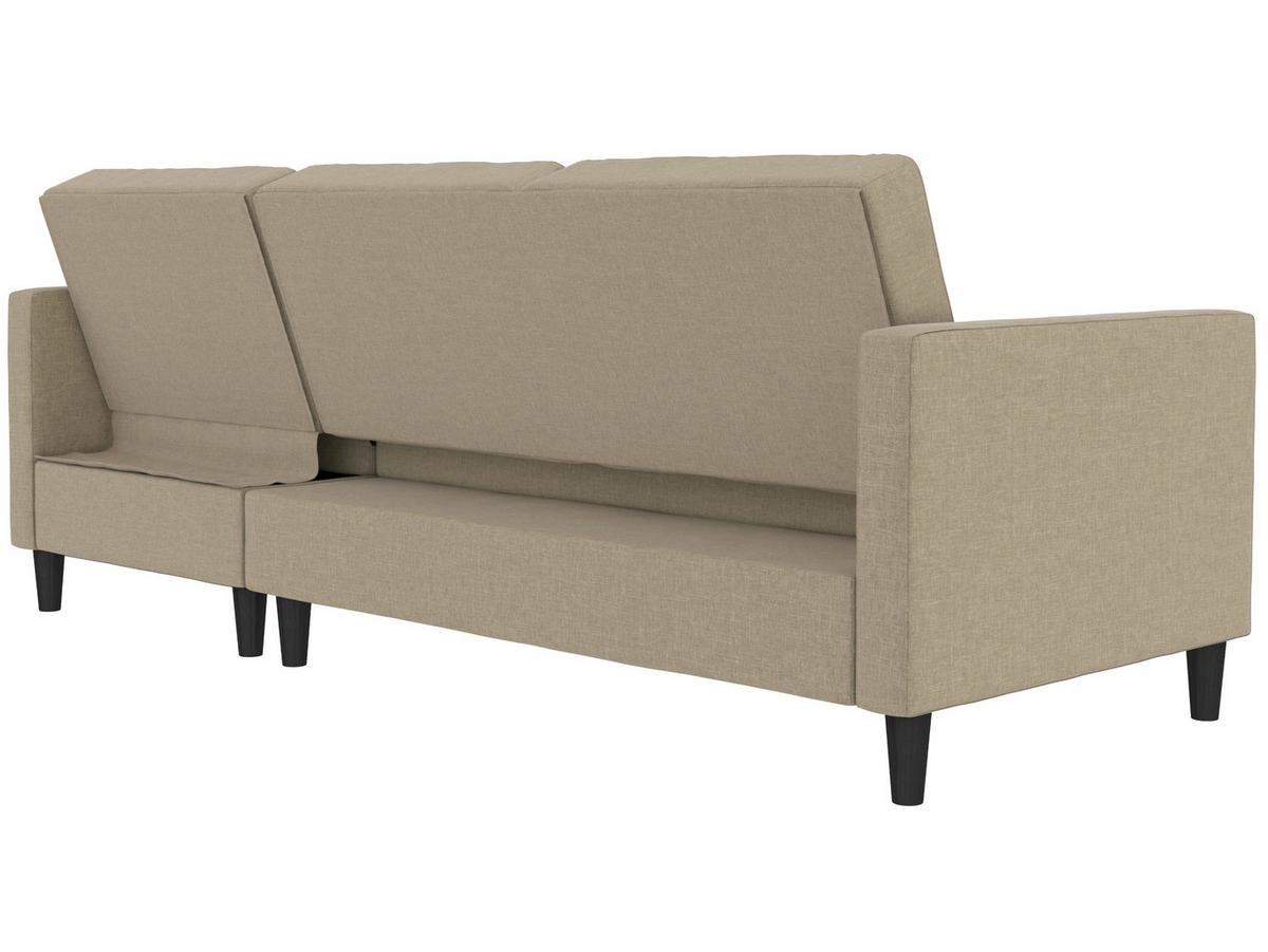 Ecksofa Palermo Cappuccino, mit Stauraum - Schwarz/Cappuccino, Basics, Textil (213/154cm) - Livetastic