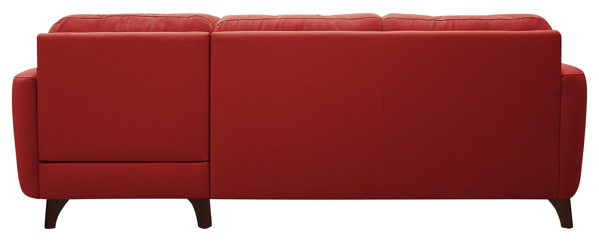 Ecksofa Nordic Rot S: 238x168 Cm - Buchefarben/Rot, Design, Leder/Textil (238/168cm) - Livetastic