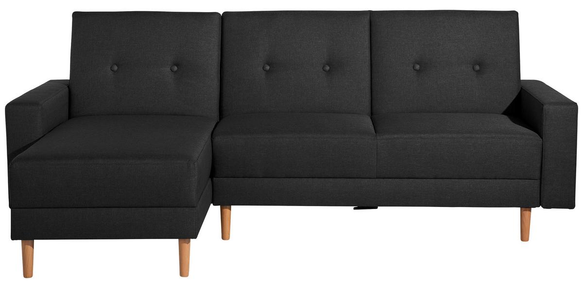 Eckschlafsofa Just Cool - Erlefarben/Schwarz, Design, Textil (230/93/152cm) - Max Winzer