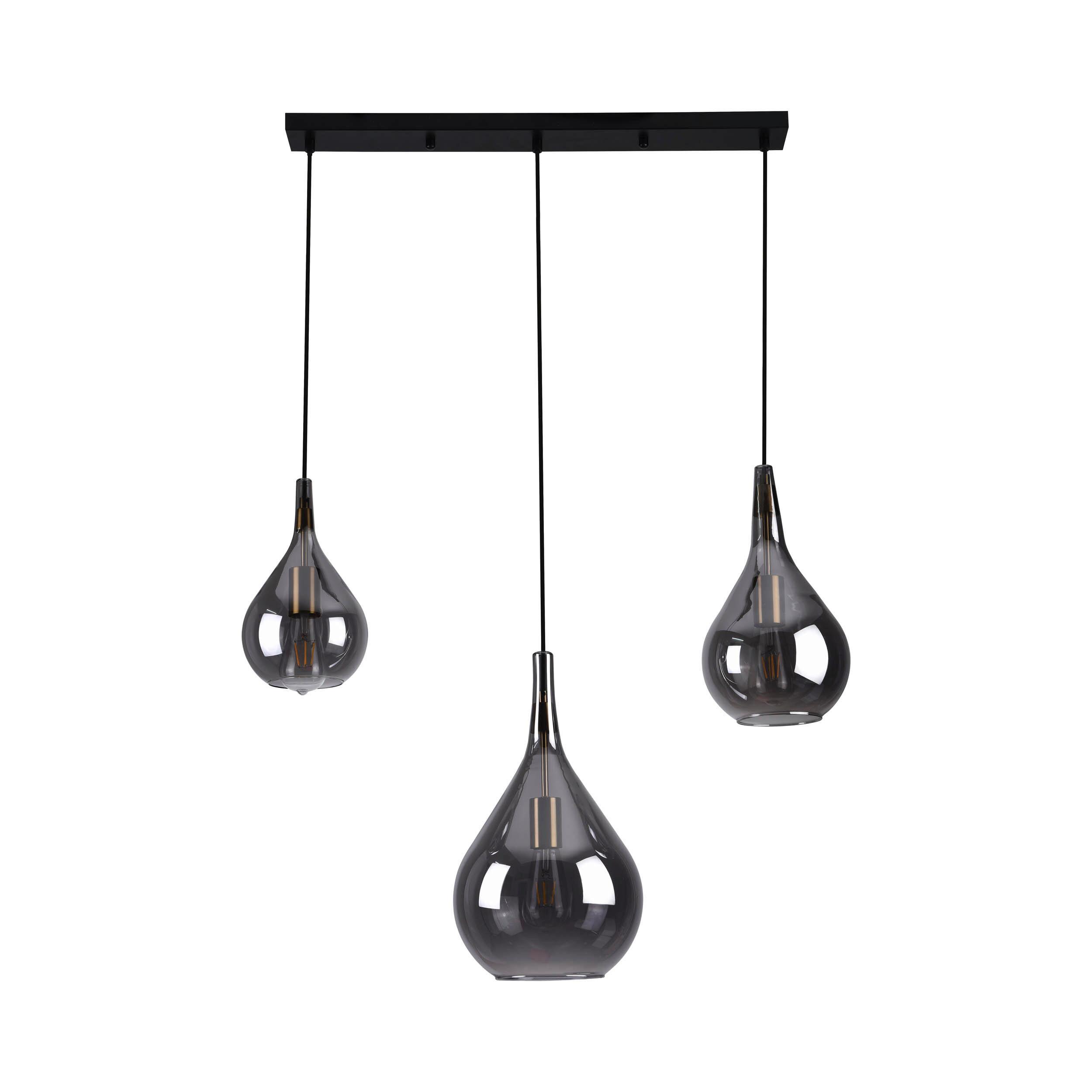 Pendelleuchte 7098722 Gota - Schwarz, Design, Glas/Metall (82.5/25/150cm) - Näve