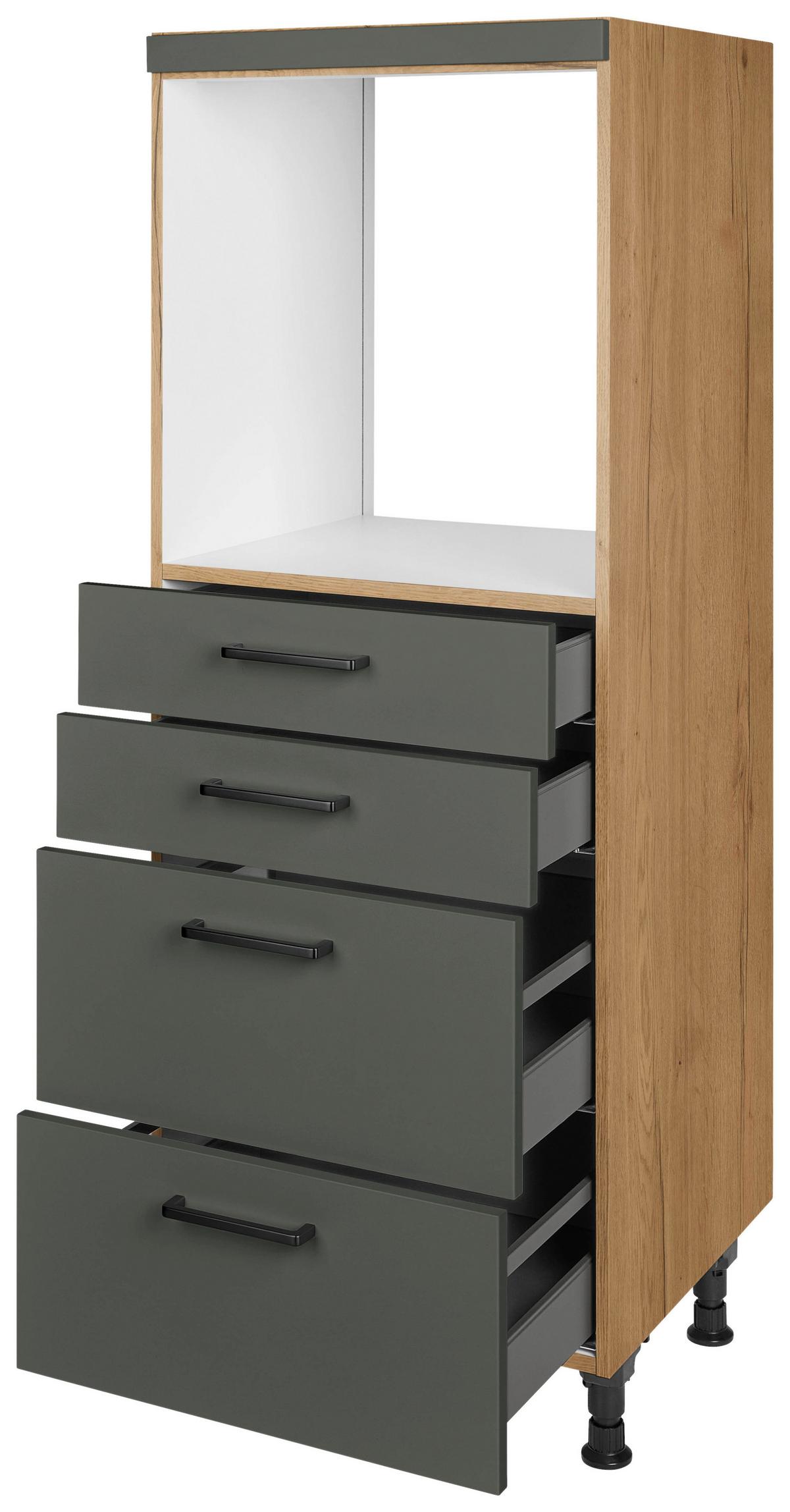 Geräteumbauschrank Easytouch - Eichefarben/Grün, MODERN, Holzwerkstoff (60/168/58cm) - Nobilia