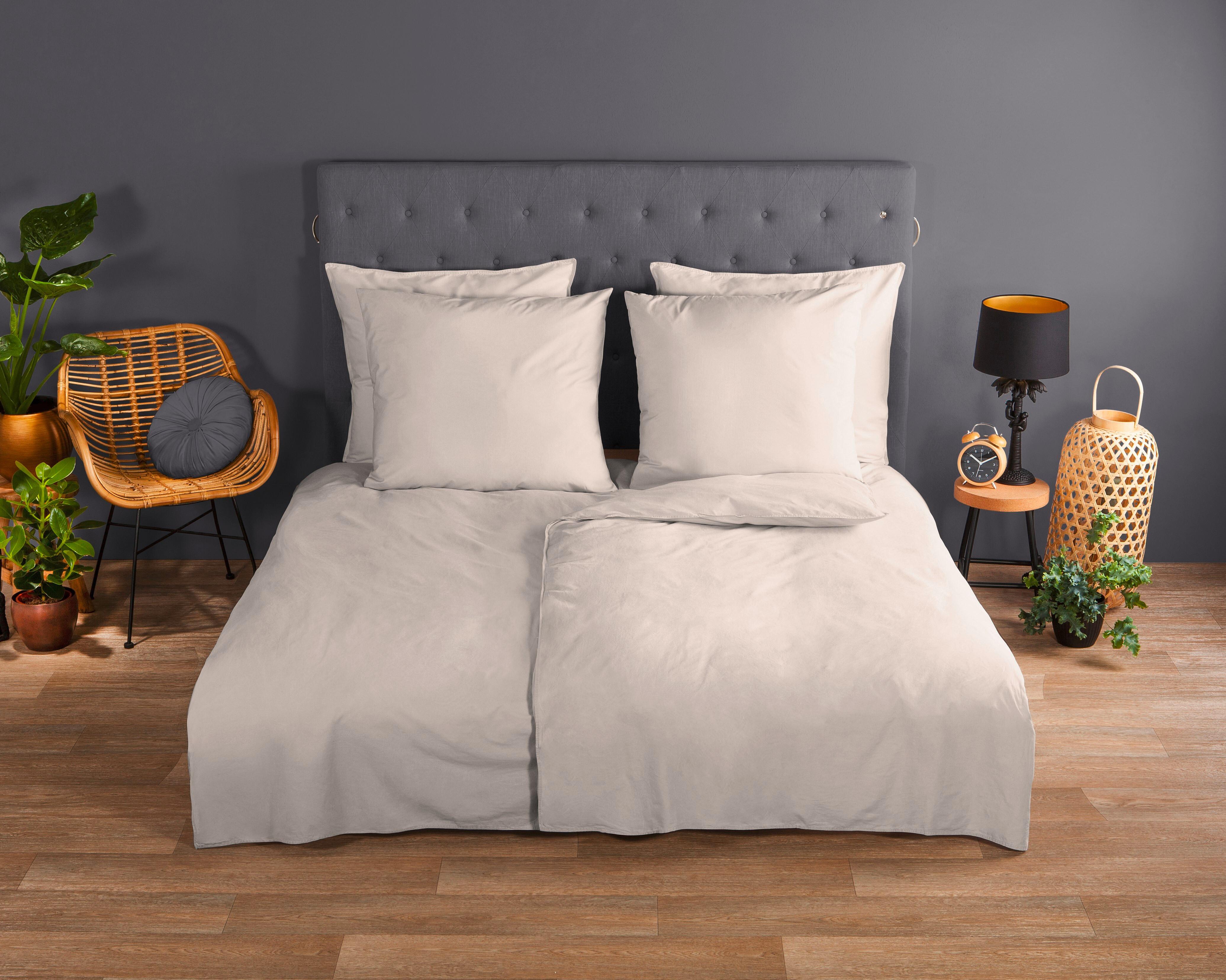 Bettwäsche Uni Beige 135x200 cm - Beige, Basics, Textil (135/200cm)