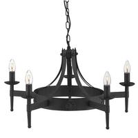 Kronleuchter Cartwheel II 5lt 2425-5bk - Schwarz, Trend, Metall (67/38cm)