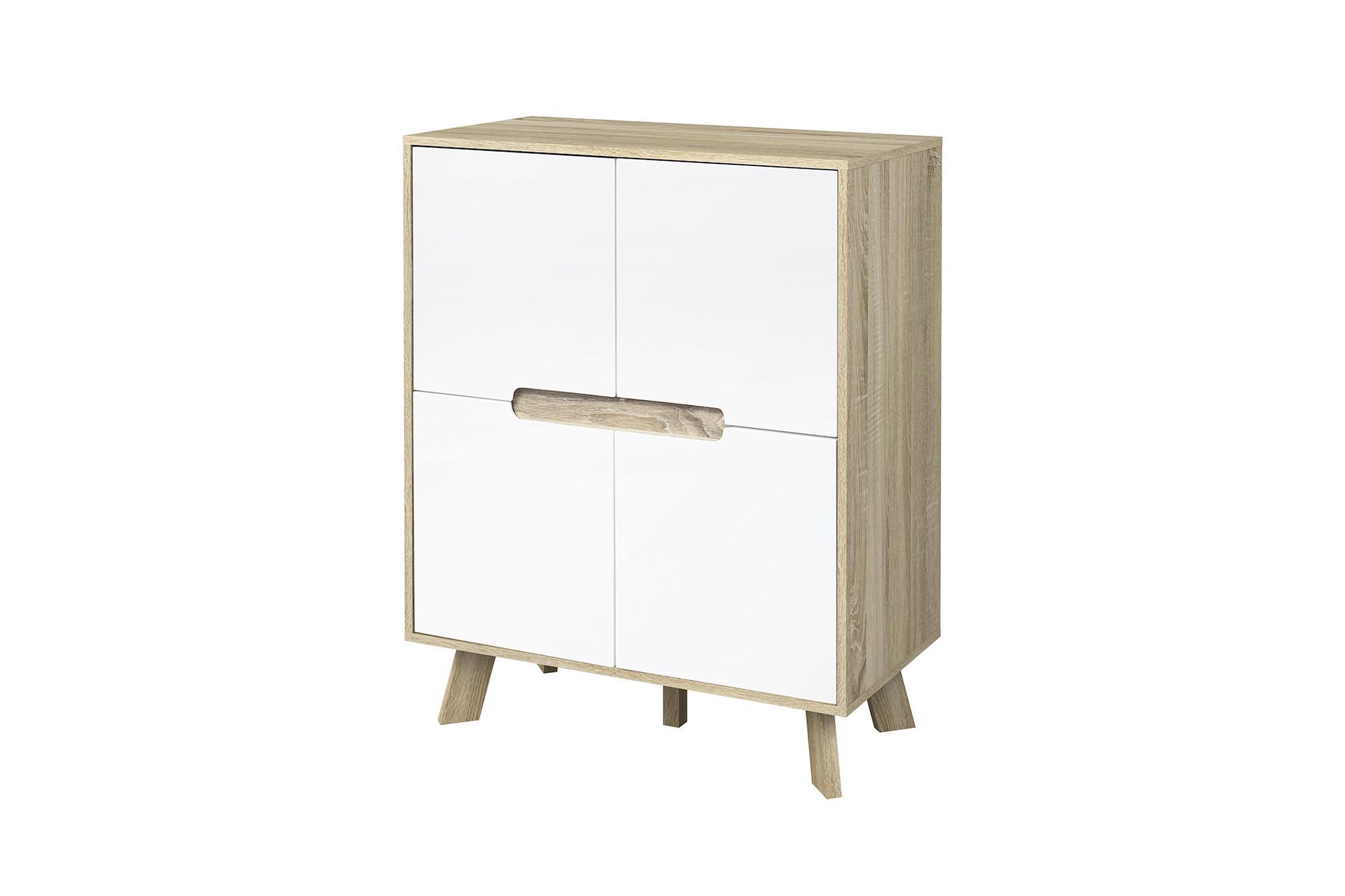 Kommode Weiß, Naturfarben B: 80cm - Naturfarben/Weiß, Design, Holzwerkstoff (80/102/40cm) - Livetastic