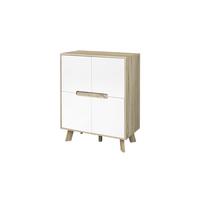 Kommode Weiß, Naturfarben B: 80cm - Naturfarben/Weiß, Design, Holzwerkstoff (80/102/40cm) - Livetastic