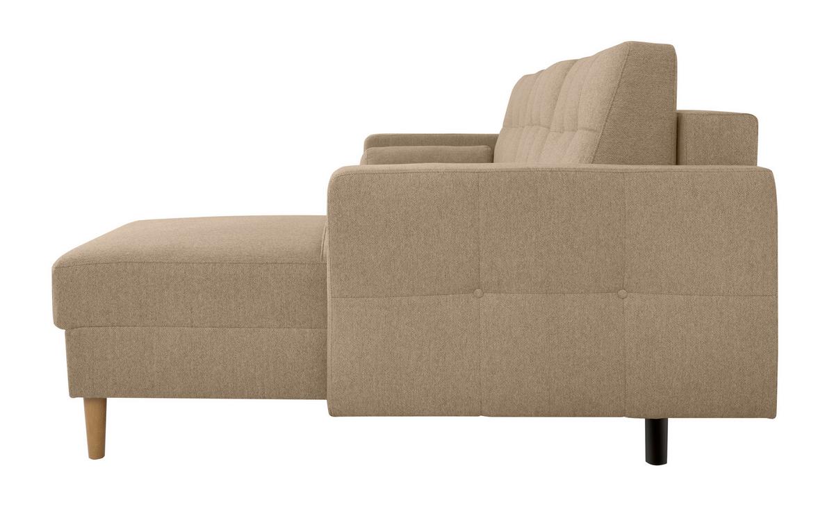Ecksofa Noret, Hellbraun S: 223x157 Cm - Hellbraun/Buchefarben, Design, Textil (223/157cm) - MID.YOU
