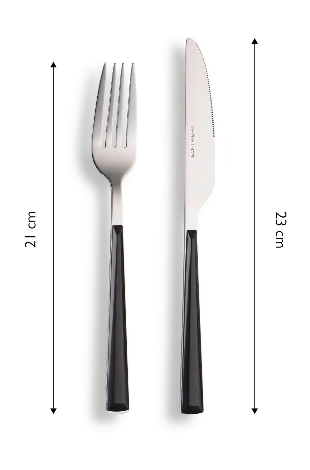 SADA PRÍBOROV SCARLET - čierna/strieborná, Basics, kov - Echtwerk