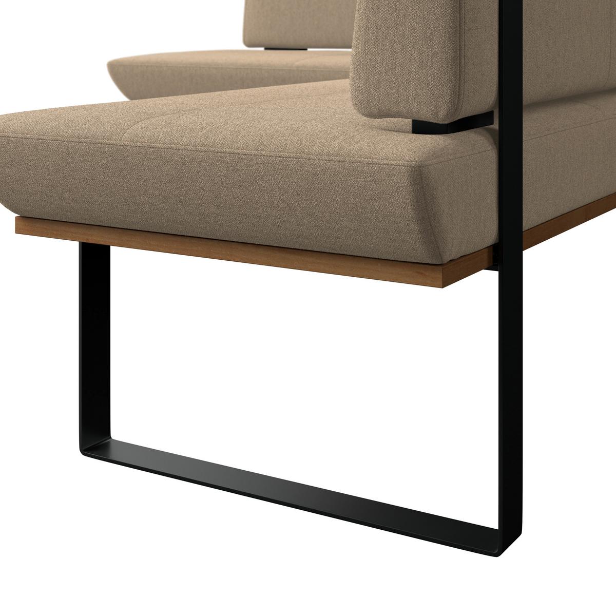 Eckbank Tristan Webstoff beige, S:175x225cm - Beige/Schwarz, MODERN, Holz/Textil (175/225cm) - James Wood