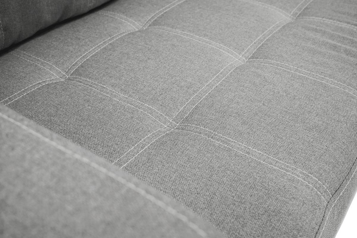 Eckschlafsofa Mediolan Grau S: 240x160 cm - Schwarz/Weiß, Design, Textil (240/160cm) - Livetastic