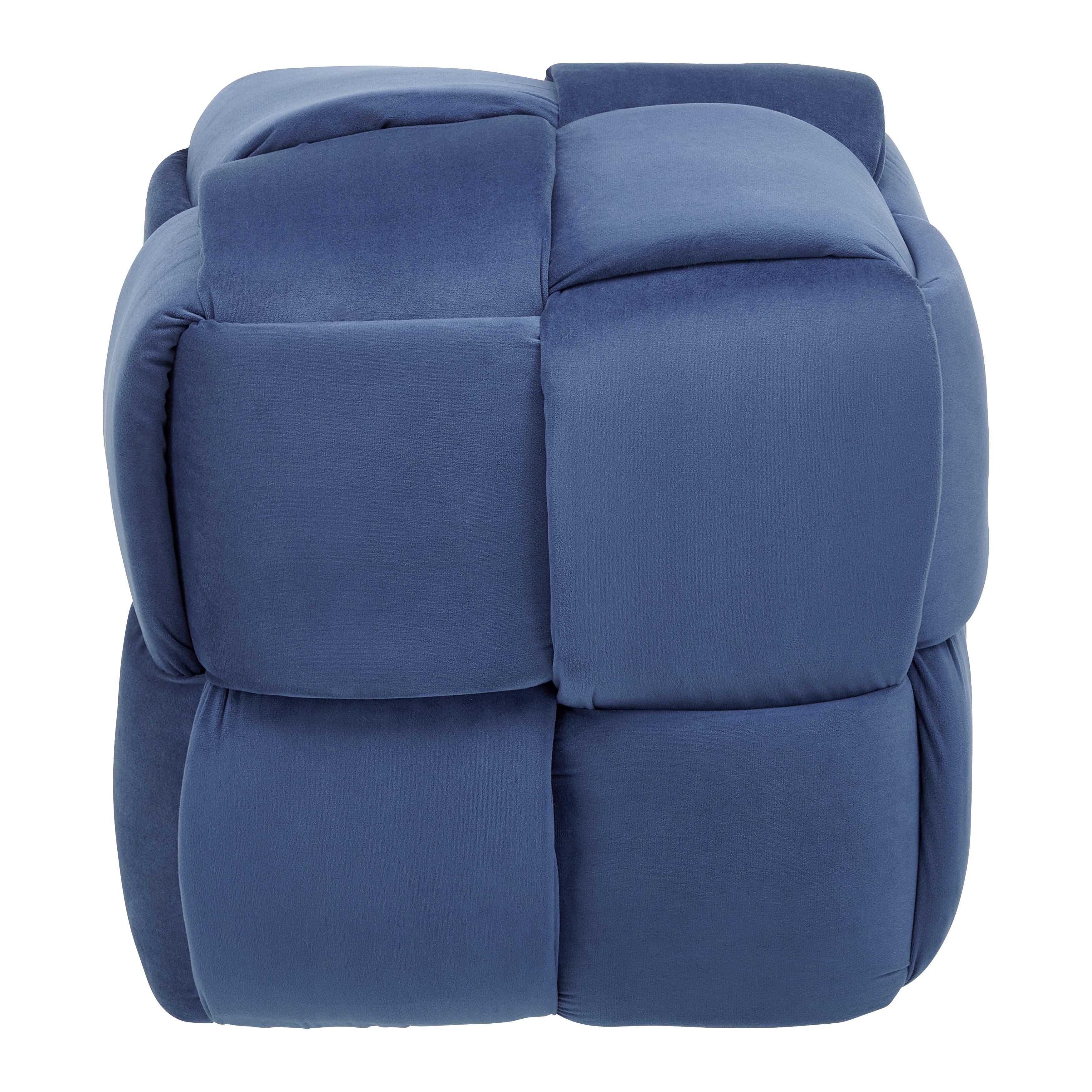 Taburetka Ella Modrá - čierna/modrá, Moderný, drevo/textil (47/47/47cm) - Bessagi Home