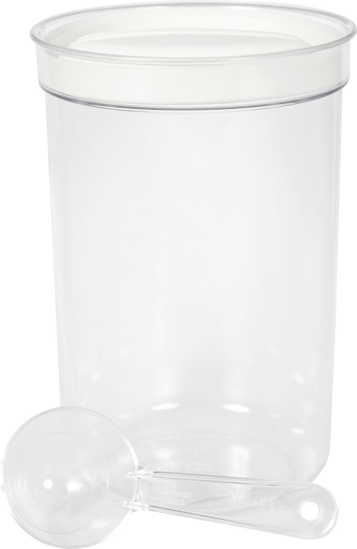 Ételtároló Kávétartó Adagoló Kanállal - műanyag (13/13/19cm)