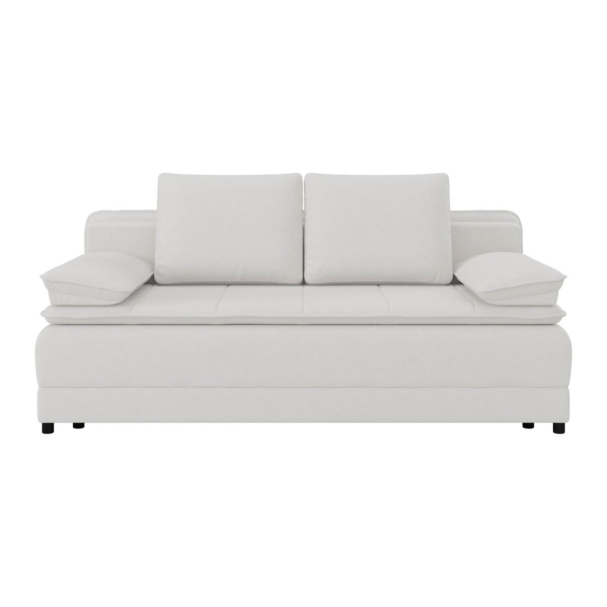 Pohovka s funkciou bíla barva - bílá/černá, Moderní, textil/plast (202/73-92/105cm) - Luca Bessoni