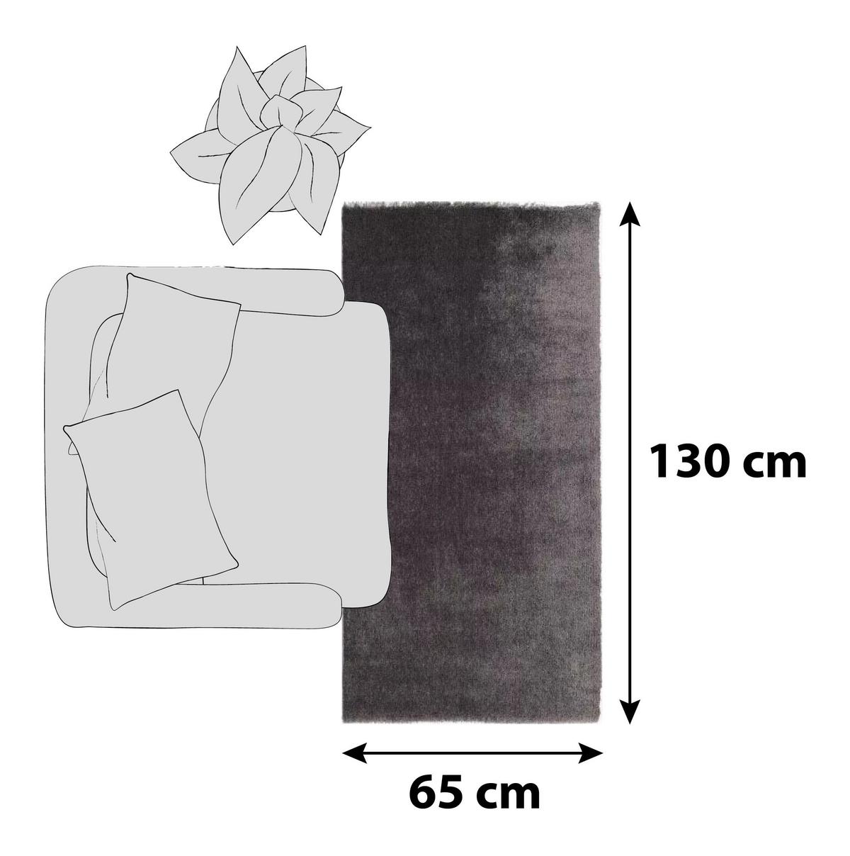 Hochflorteppich Royal Shaggy Anthrazit 65x130 cm - Anthrazit, Basics, Textil (65/130cm) - Novel