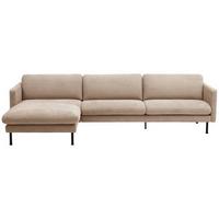 Ecksofa Nathan Rücken Echt, Beige - Beige/Schwarz, MODERN, Textil (286/78/160cm) - Max Winzer