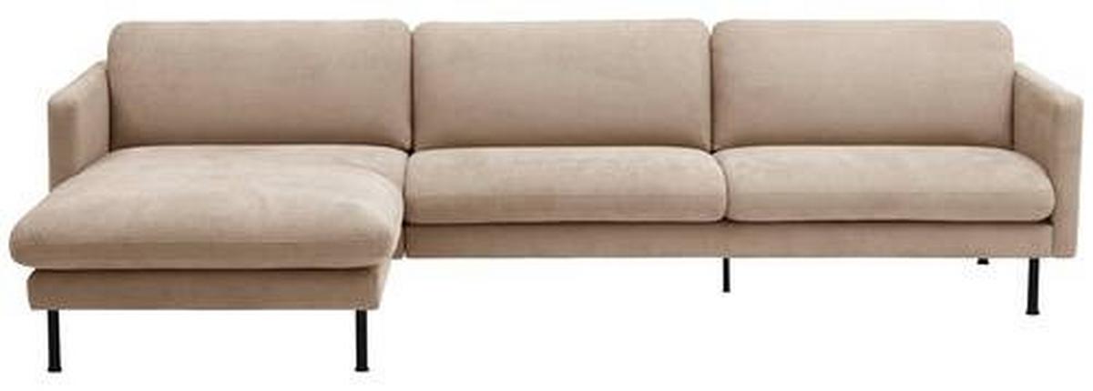 Ecksofa Nathan Rücken Echt, Beige - Beige/Schwarz, MODERN, Textil (286/78/160cm) - Max Winzer