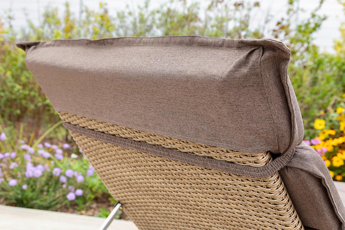 Gartenliege Andalusia - Beige/Braun, MODERN, Textil/Metall (90/100/208cm) - Gardenson