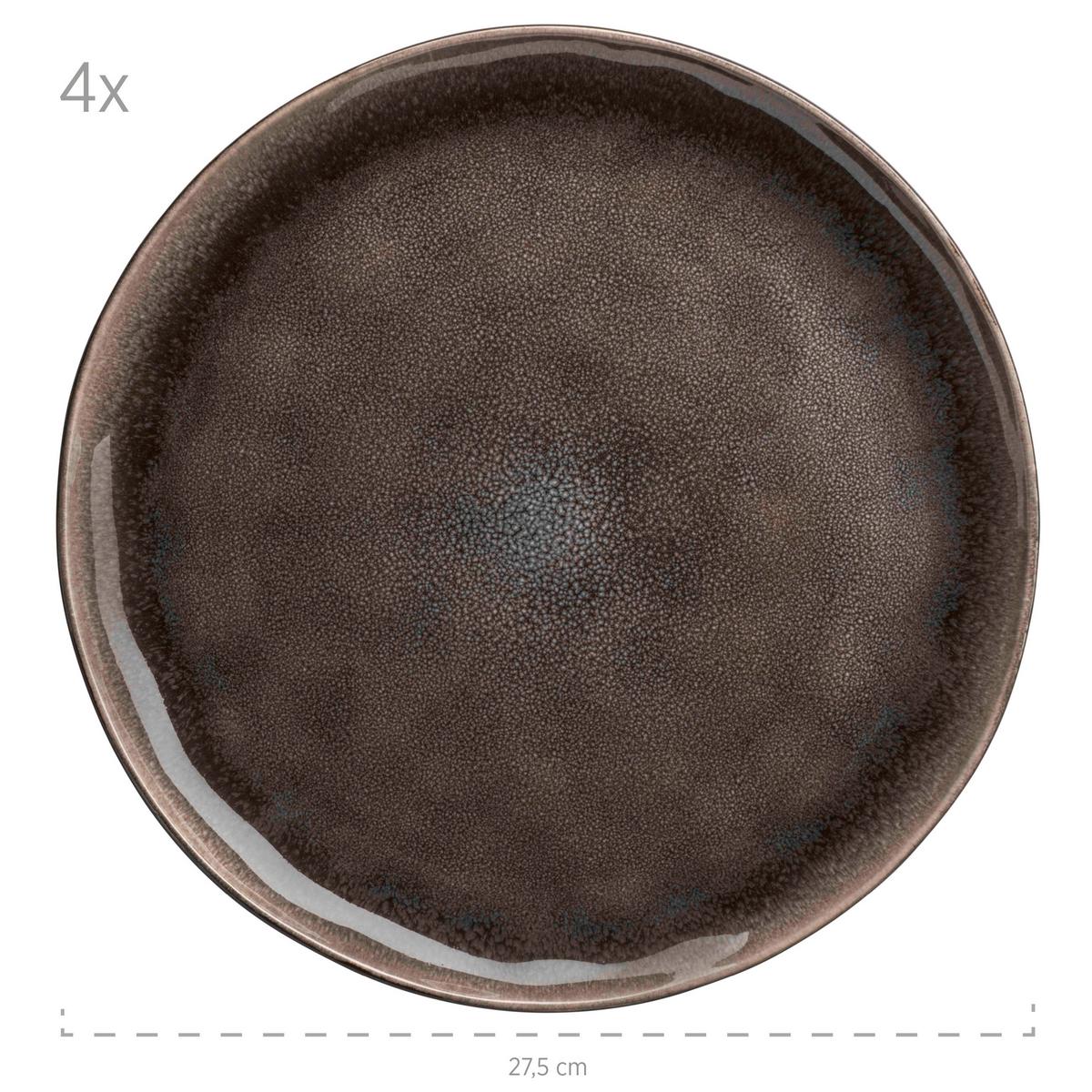 Kombiservice Niara Organic 4 Personen Geschirr Set - Schwarz/Braun, Basics, Keramik - Mäser