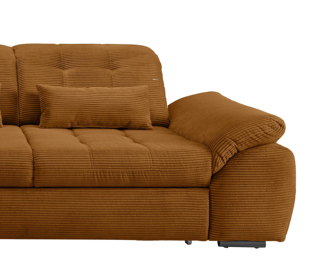 Ecksofa Mit Bettkasten Rigatti Goldfarben 184x314 Cm - Goldfarben/Schwarz, MODERN, Textil (184/314cm) - Livetastic