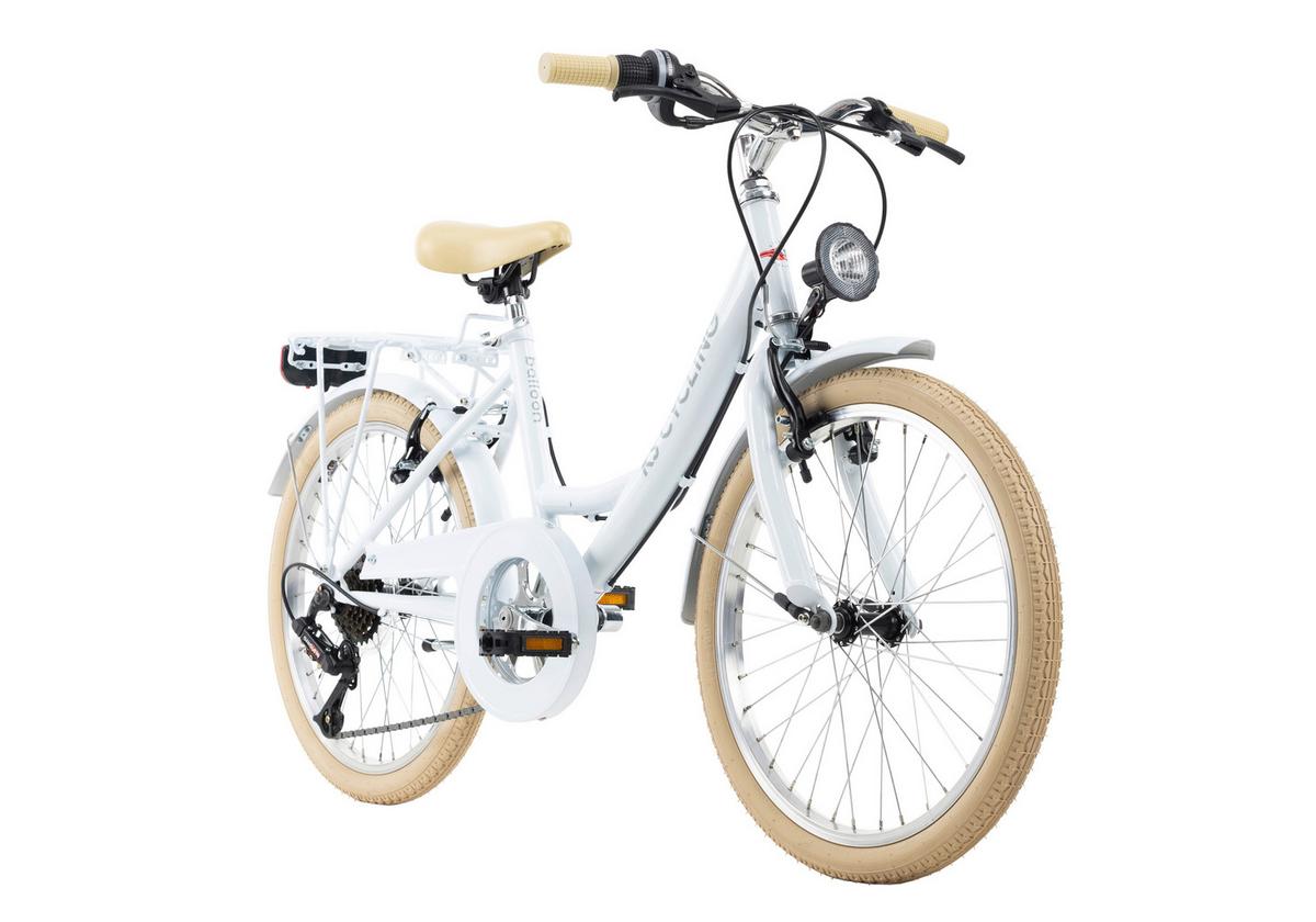 Kinderfahrrad Balloon Weiß Mit Front- U. Rücklicht, 20 Zoll - Weiß, Basics, Metall (25/140/60cm) - KS Cycling