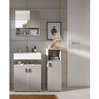 Badezimmer Mone Kaschmir/Schwarz B: 90cm - Kaschmir/Schwarz, Trend, Glas/Holzwerkstoff (90cm) - MID.YOU