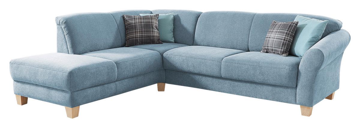 Ecksofa Gotland hellblau, 212x257 cm - Naturfarben/Hellblau, KONVENTIONELL, Textil (212/257cm) - Sit & More