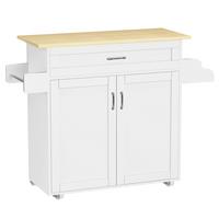 Servierwagen Pastano Weiß, Eiche Dekor B: 114 cm - Honigeiche/Weiß, Basics, Holzwerkstoff/Kunststoff (114/89/39cm) - MID.YOU