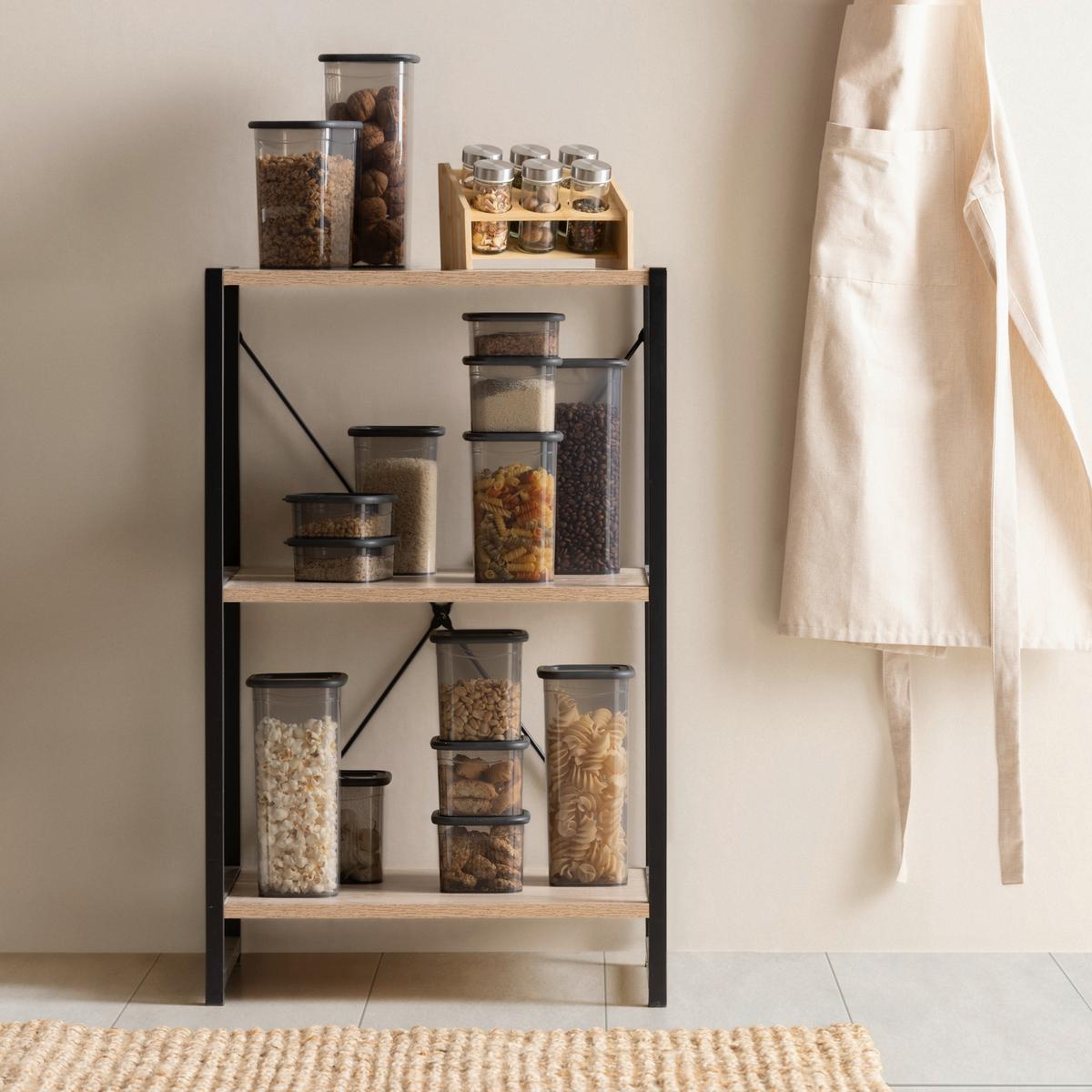 sada dóz na potraviny 20-dielna sada - priehľadné/čierna, Modern, plast (23/23/33cm) - Mömax