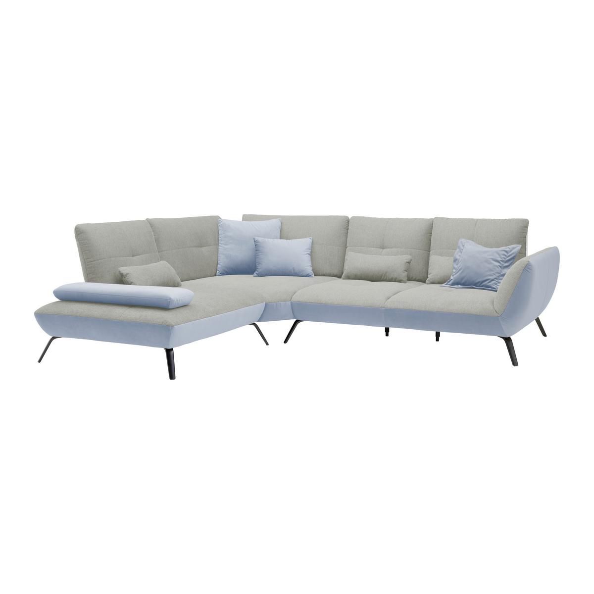 Rohová sedačka TRENDY, levá, světle šedá / stříbrná - barvy stříbra/černá, Moderní, kov/kompozitní dřevo (250/93/310cm) - Premium Living