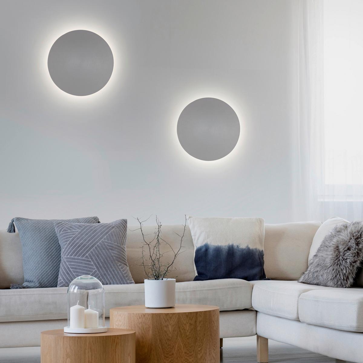 Akku-Wandleuchte Puntua Grau D: 25 cm - Grau, Design, Kunststoff/Metall (25/6,5cm) - Paul Neuhaus