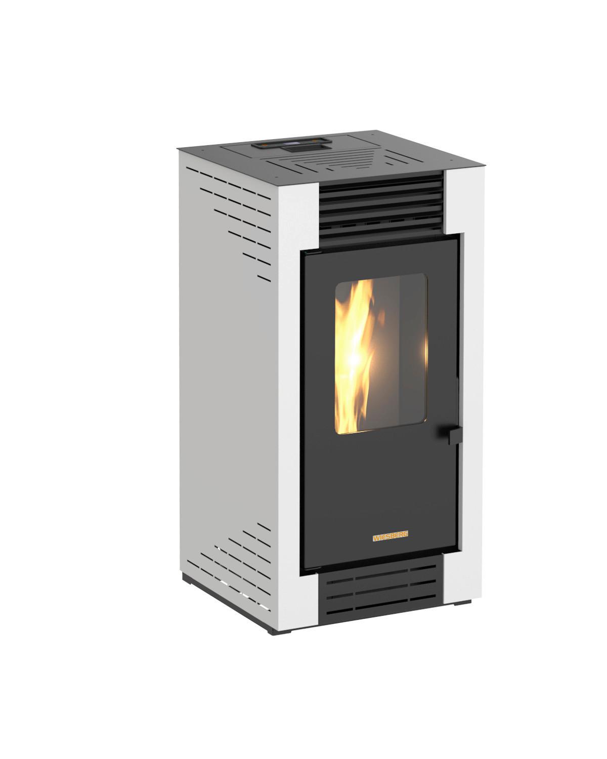 Palletofen Poly Weiß Metall 8 Kw Mit Wi-Fi - Weiß, Basics, Metall (47/92/53cm)