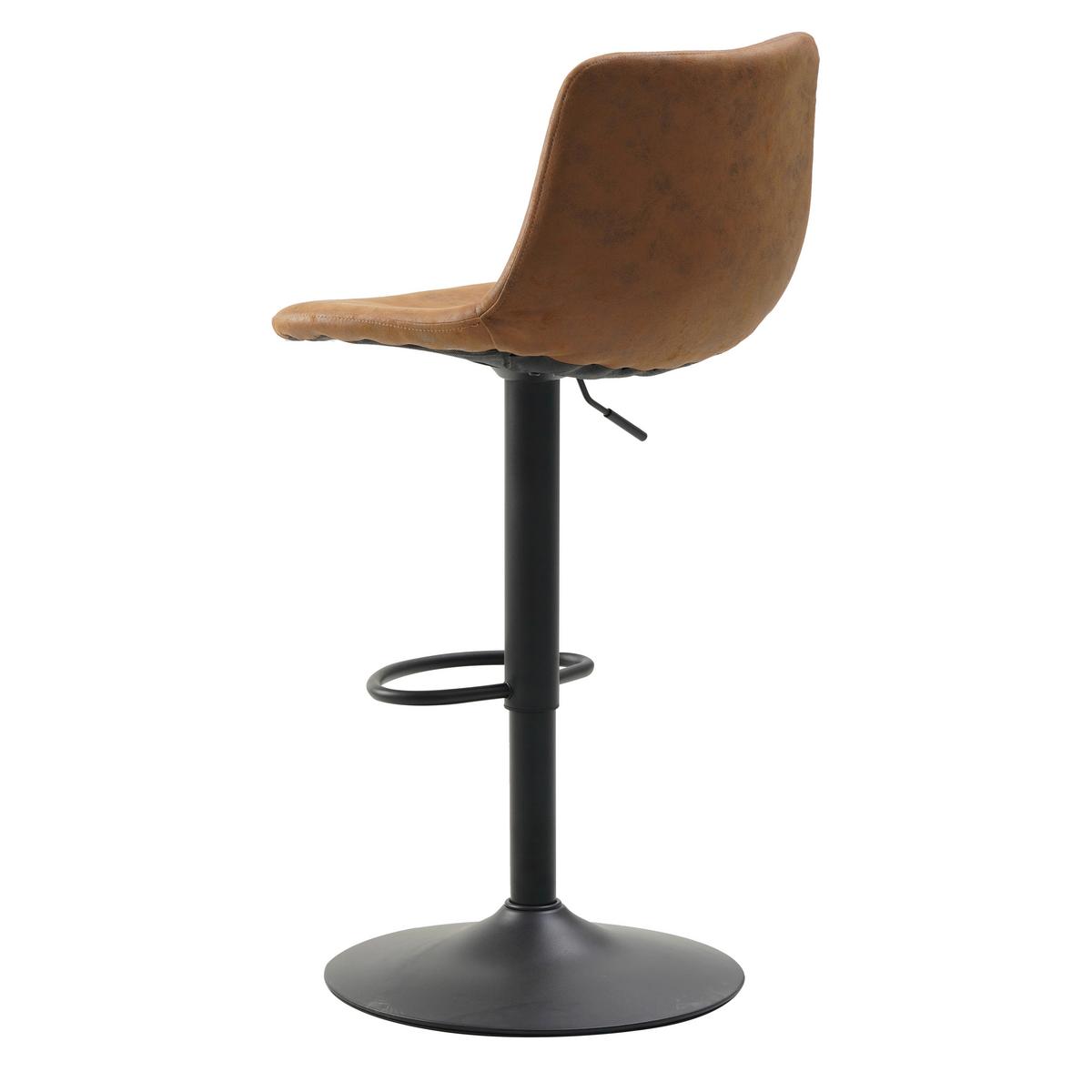 BARHOCKER-SET Glenn Cognac B: 45cm - Cognac/Schwarz, Basics, Textil/Metall (45/90/52cm) - MID.YOU
