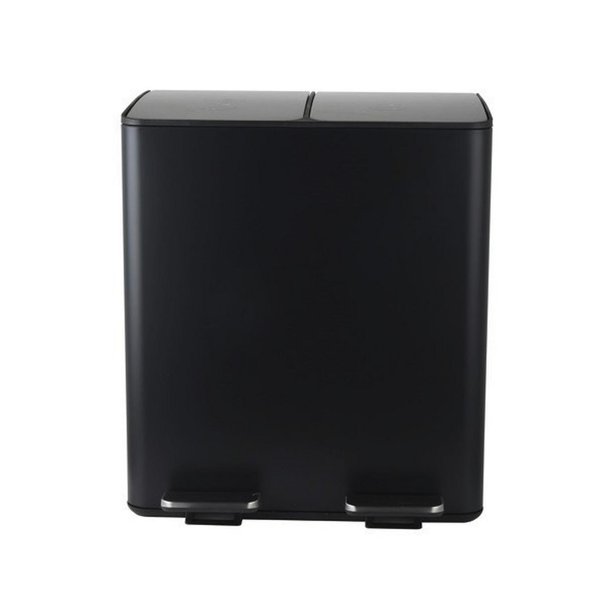 Treteimer Aliya 40l Schwarz Metall Lbh: 45x30x51 Cm - Schwarz, Basics, Kunststoff/Metall (45/30/51cm) - Spirella
