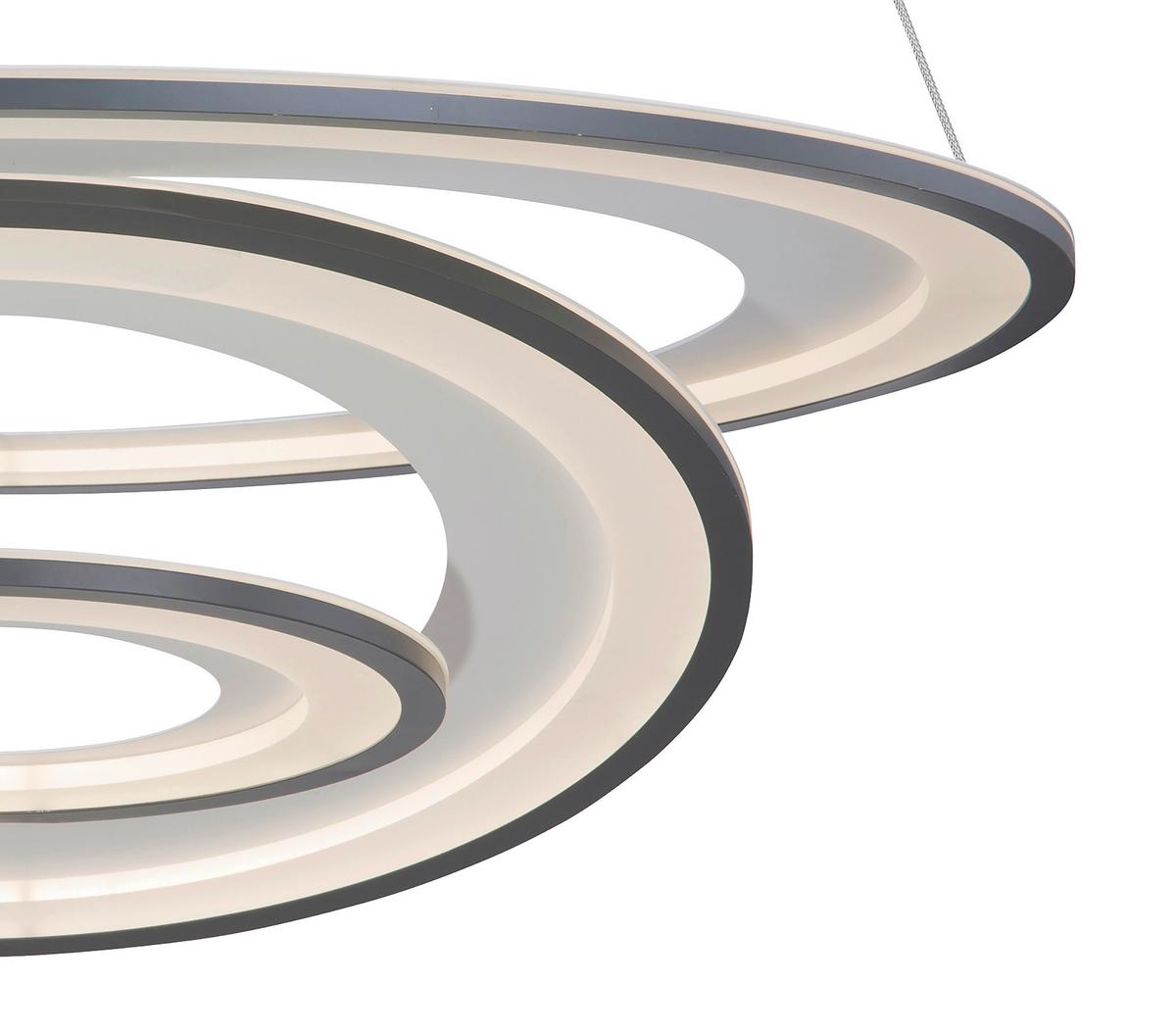 Led-hängeleuchte H: 120 Cm 1-Flammig Mit Stufenschalter - Opal/Graphitfarben, Basics, Kunststoff/Metall (79,5/120cm) - Globo