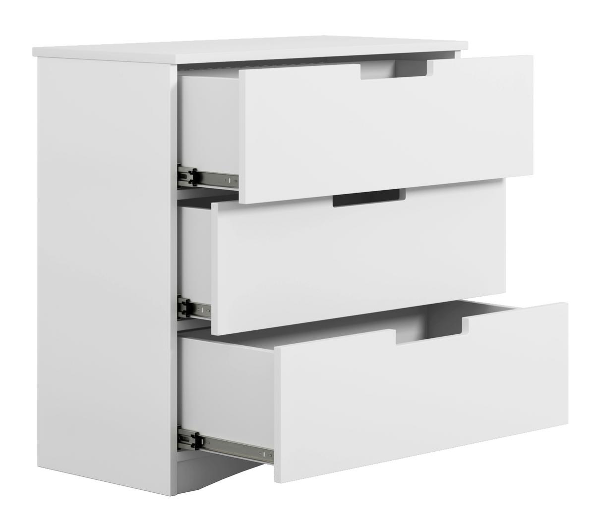 KOMMODE Classic Weiß B: 80cm - Weiß, MODERN, Holzwerkstoff (80/81/41cm) - MID.YOU